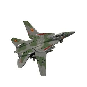 Vintage Military Jet Toy Airplane F-14 Tomcat Camouflage 212 AE Gray Green Fight